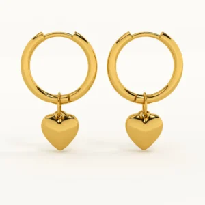 Small Heart Hoop Earrings