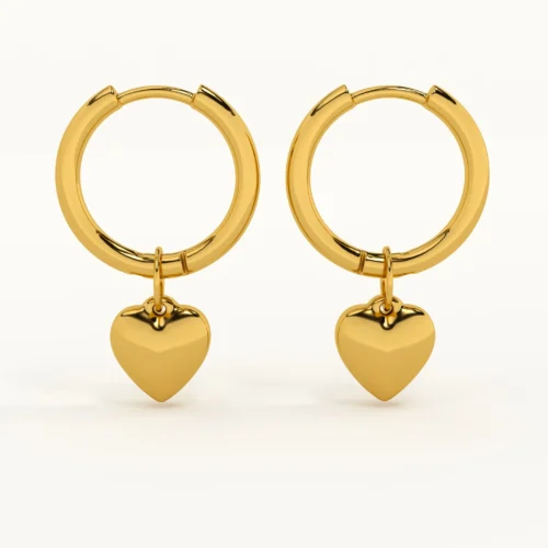 Small Heart Hoop Earrings