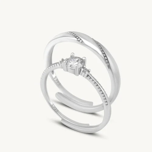 Coralie Beauty Couple Rings- 925 Silver