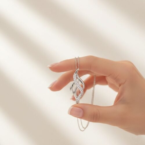 Elegance Wave Crystal Necklace