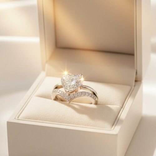 Queen of Hearts Bridal Ring Set