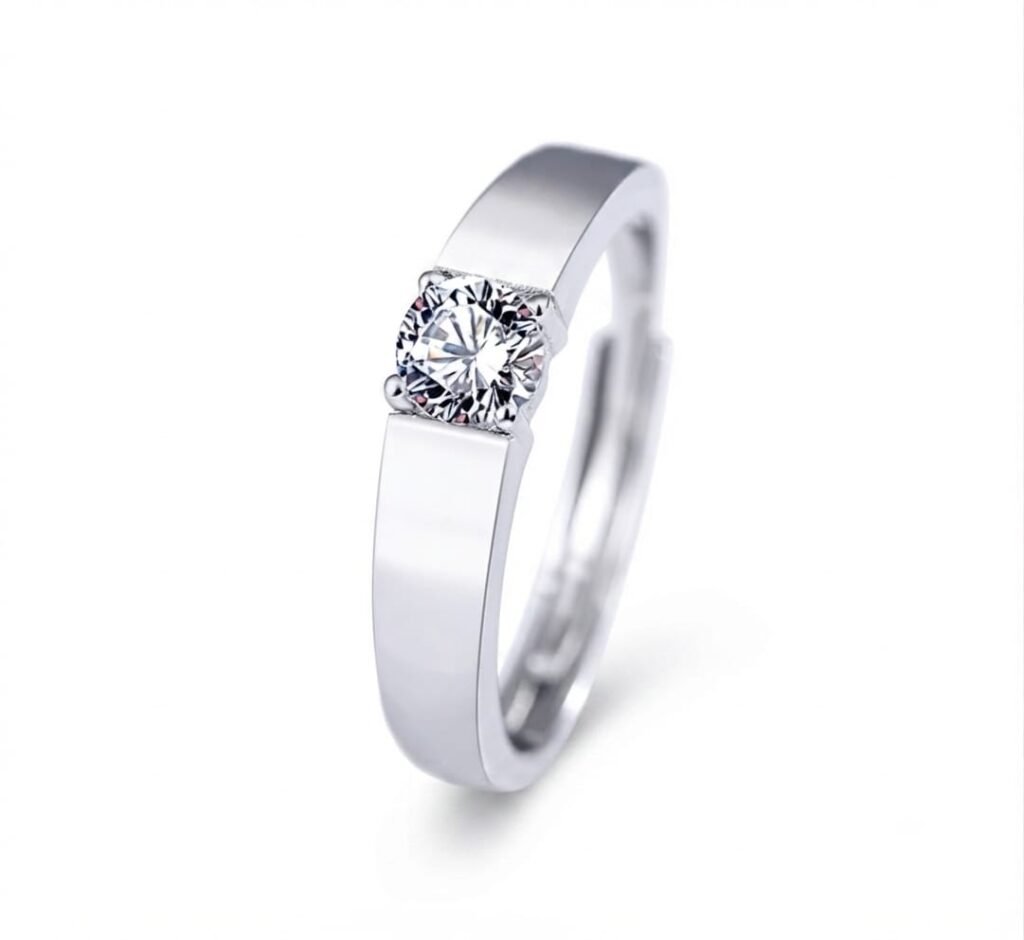 Classic solitare mens ring